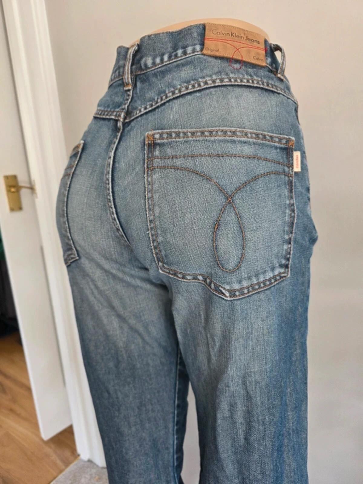 Vintage Y2K Calvin Klein High Rise Baggy Jeans UK Size 12/14
