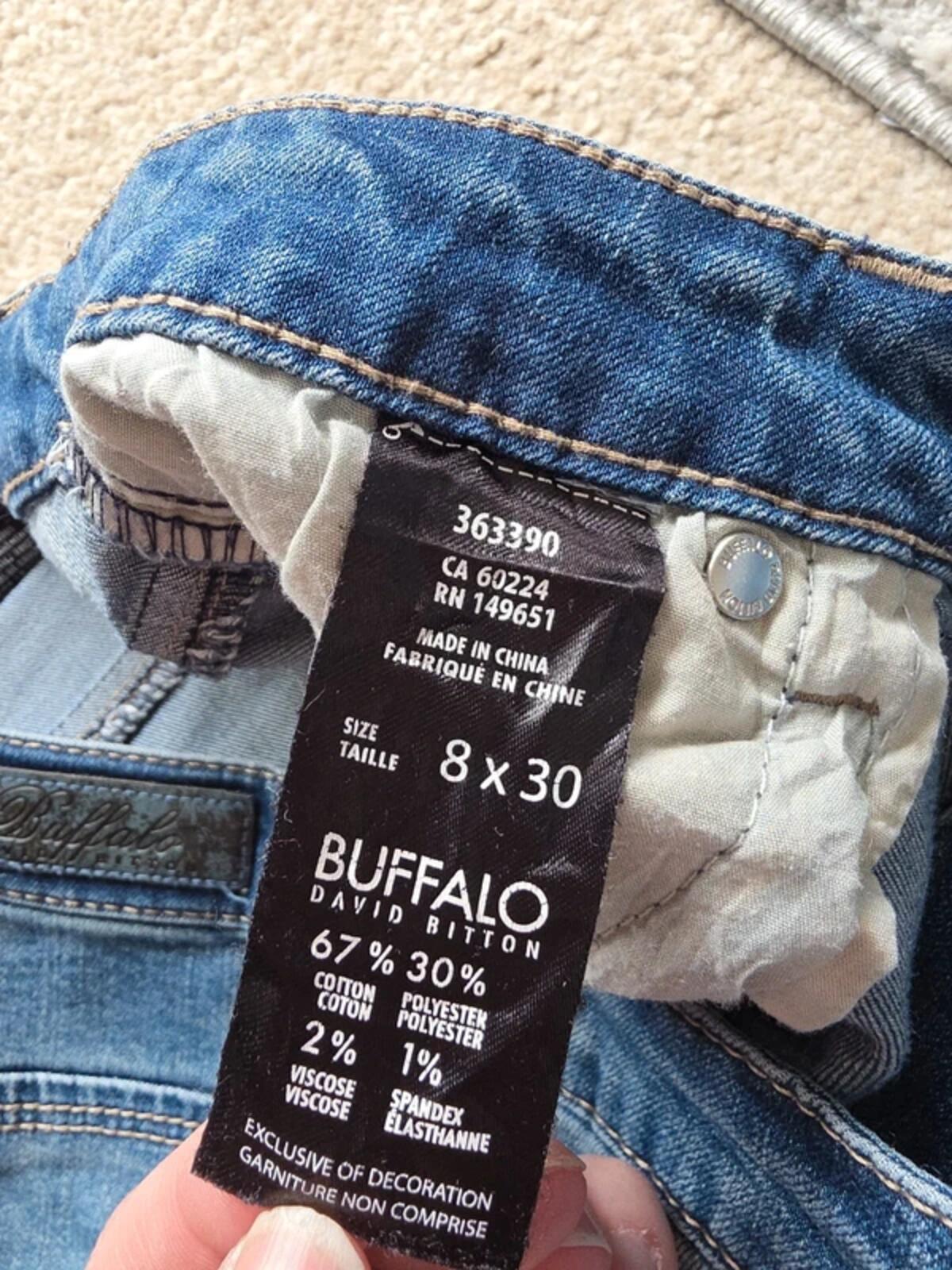 Buffalo David Bitton Mid Rise Straight Vintage Y2K Jeans UK Size 10/12 Petite