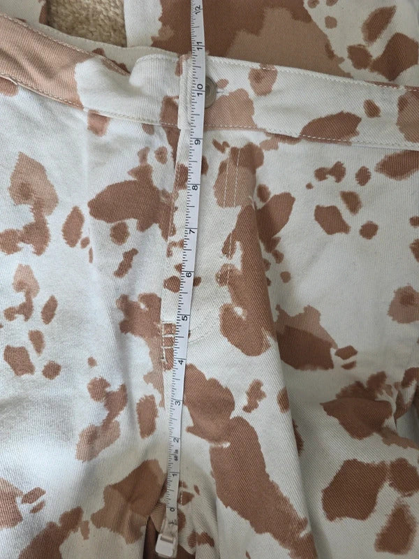 Peach Love High Rise Flared Cow Print Jeans UK Size 8