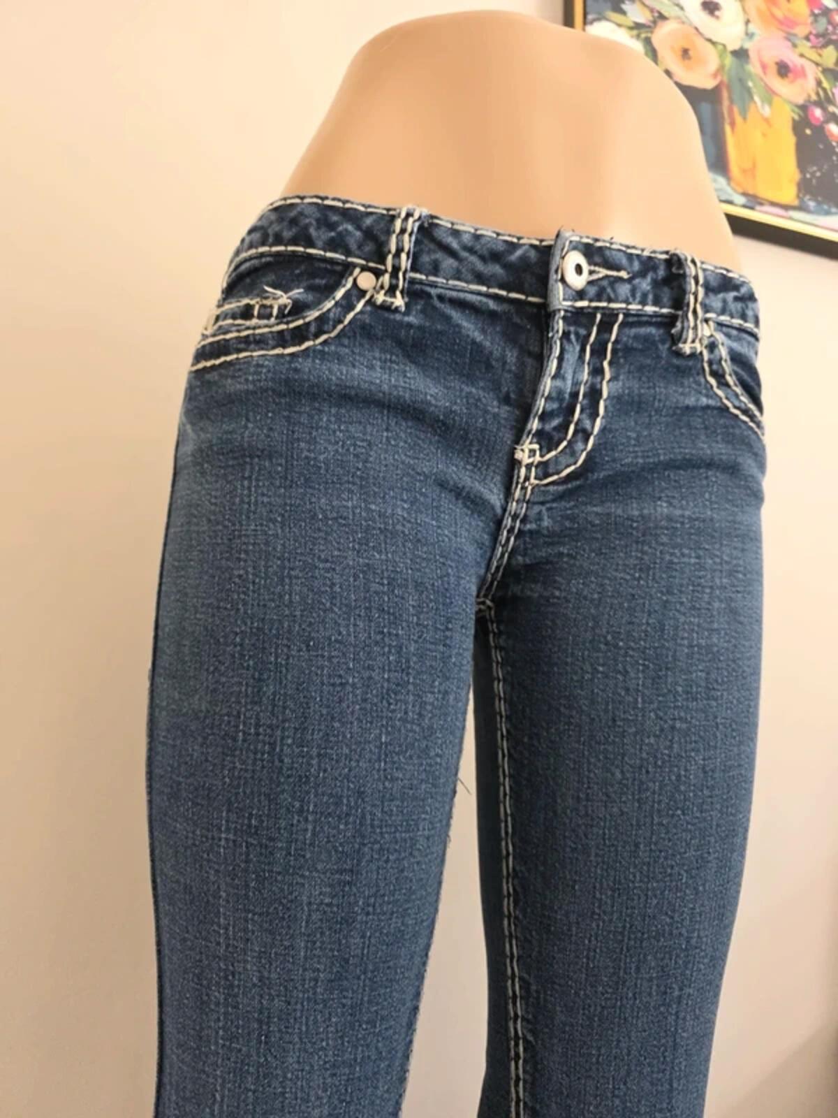 Blue Asphalt Low Rise Bootcut Vintage Y2K Jeans UK Size 8