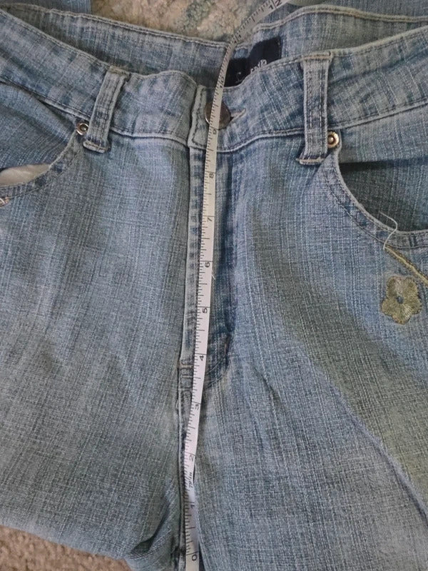Sergent Pepper Mid Rise Flared Y2K Jeans UK Size 10