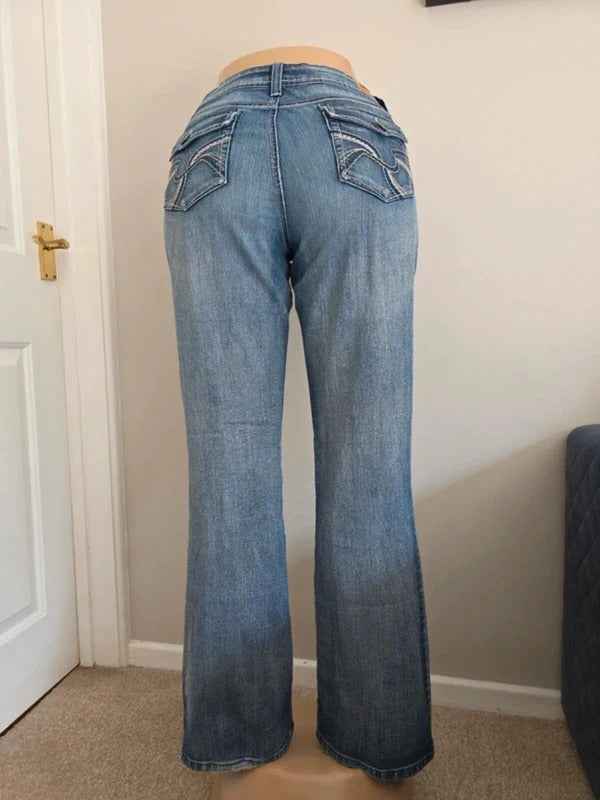 L.e.i. Mid Rise Bootcut Vintage Y2K Jeans UK Size 14 Tall