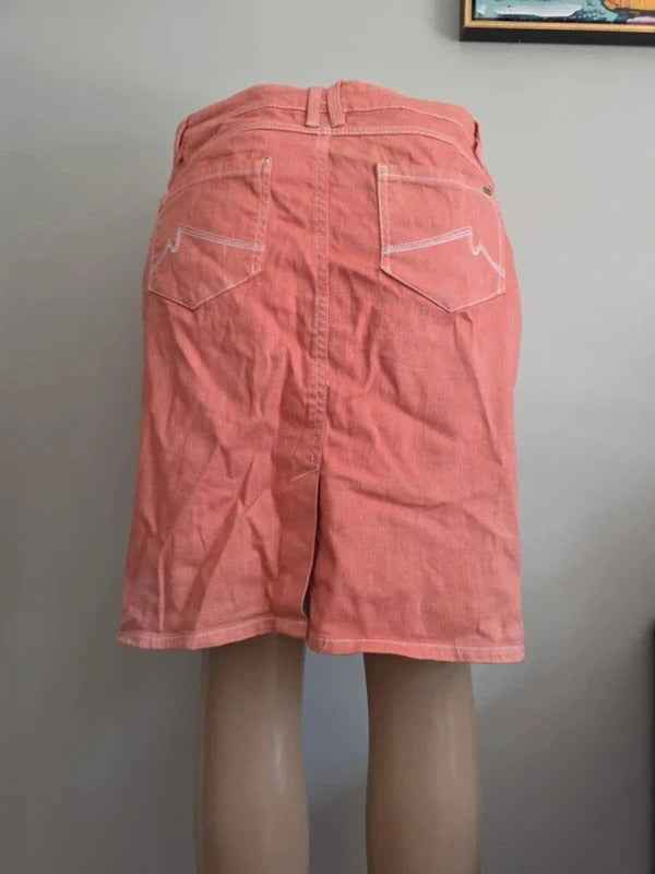 Vintage Y2K Max Jeans Pink Denim Mini Skirt UK Size 14
