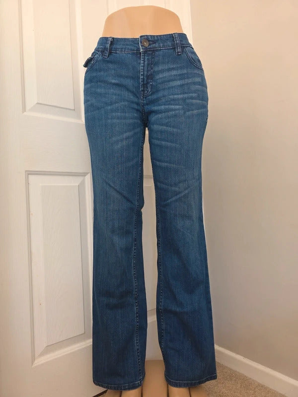 ANA Modern Fit Mid Rise Loose Straight Vintage Y2K Jeans UK Size 14 Tall