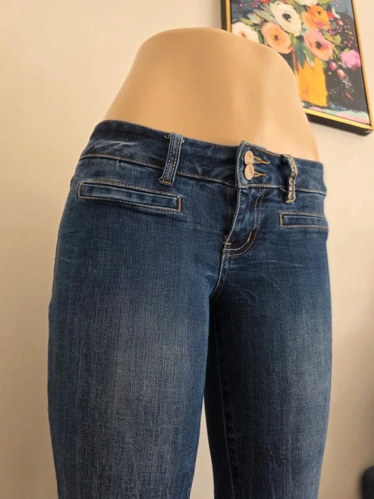 Vintage Y2K Amethyst Super Low Rise Flared Jeans UK Size 6