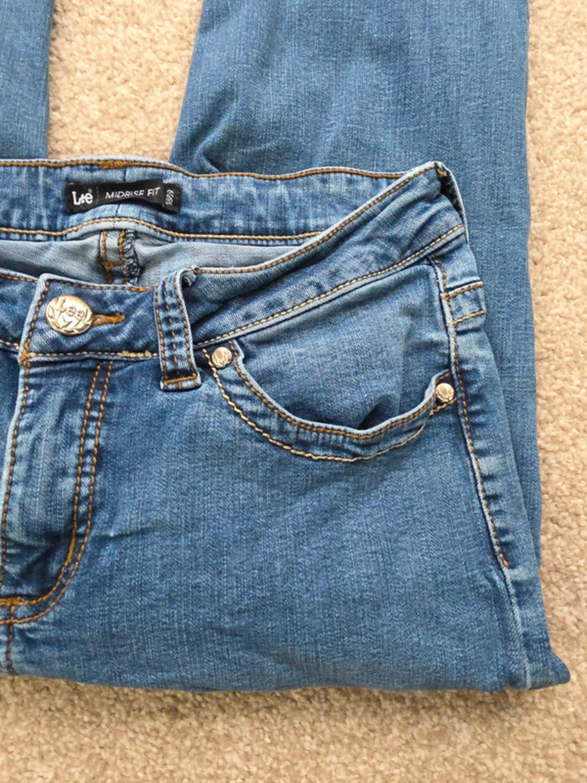 Vintage Y2K Lee Mid Rise Bootcut Jeans UK Size 10 Petite
