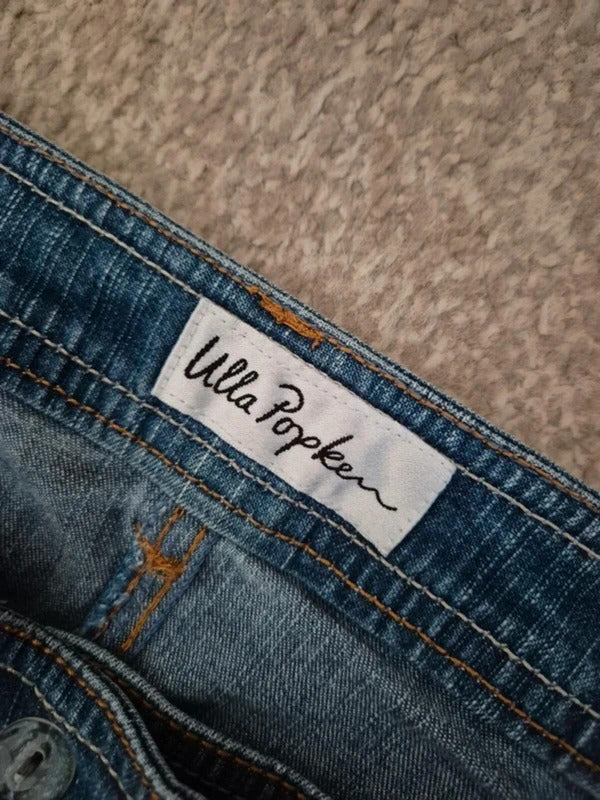 Vintage Y2K Ulla Popken Mid Rise Bling Flared Jeans UK Size 14/16 Petite