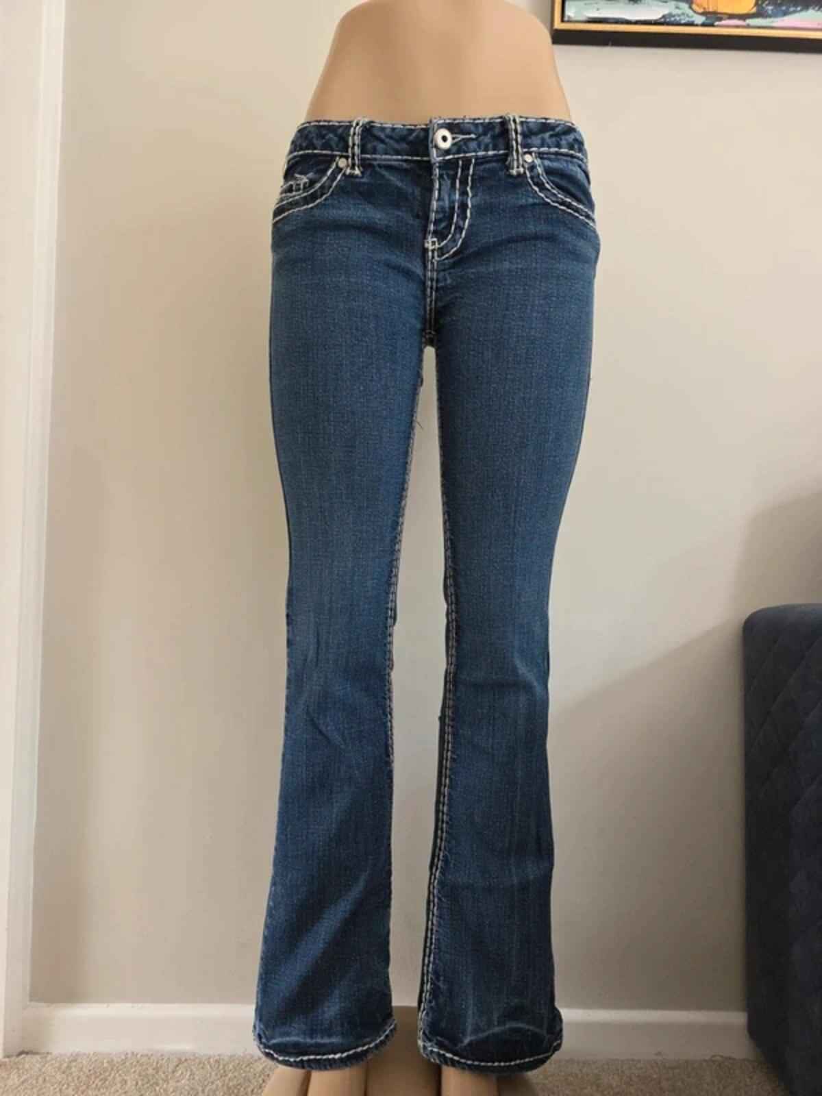 Blue Asphalt Low Rise Bootcut Vintage Y2K Jeans UK Size 8