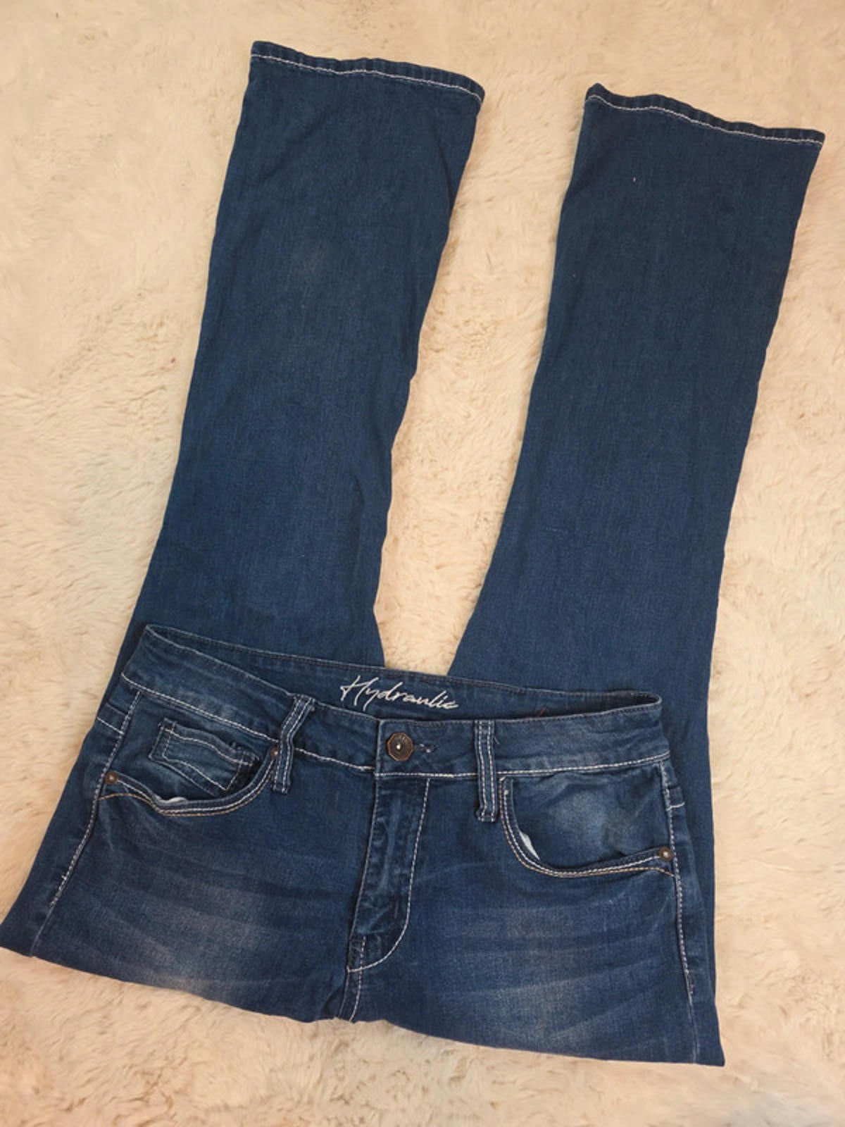 Vintage Y2K Hydraulic Mid Rise Bootcut Jeans UK Size 12