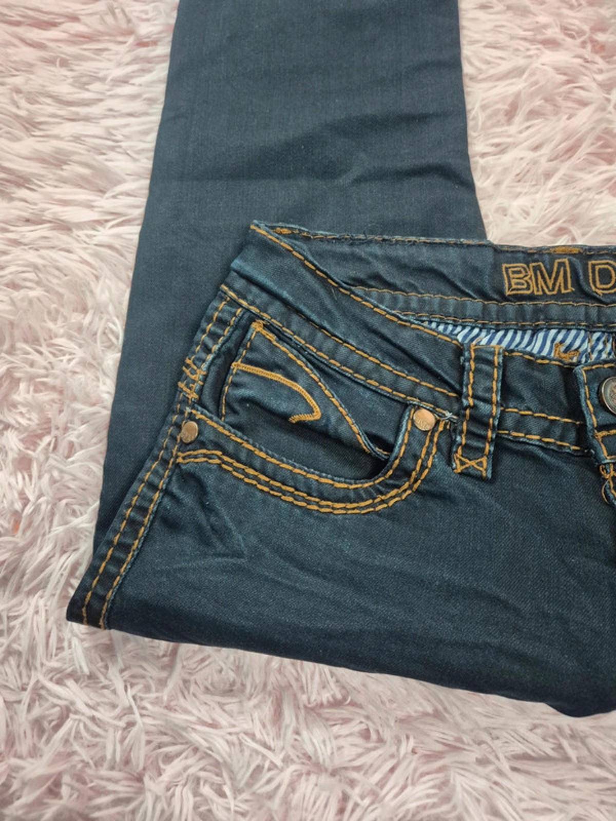 Vintage Y2K Blue Monkey BM Denim Mid Rise Straight Leg Jeans UK size 10