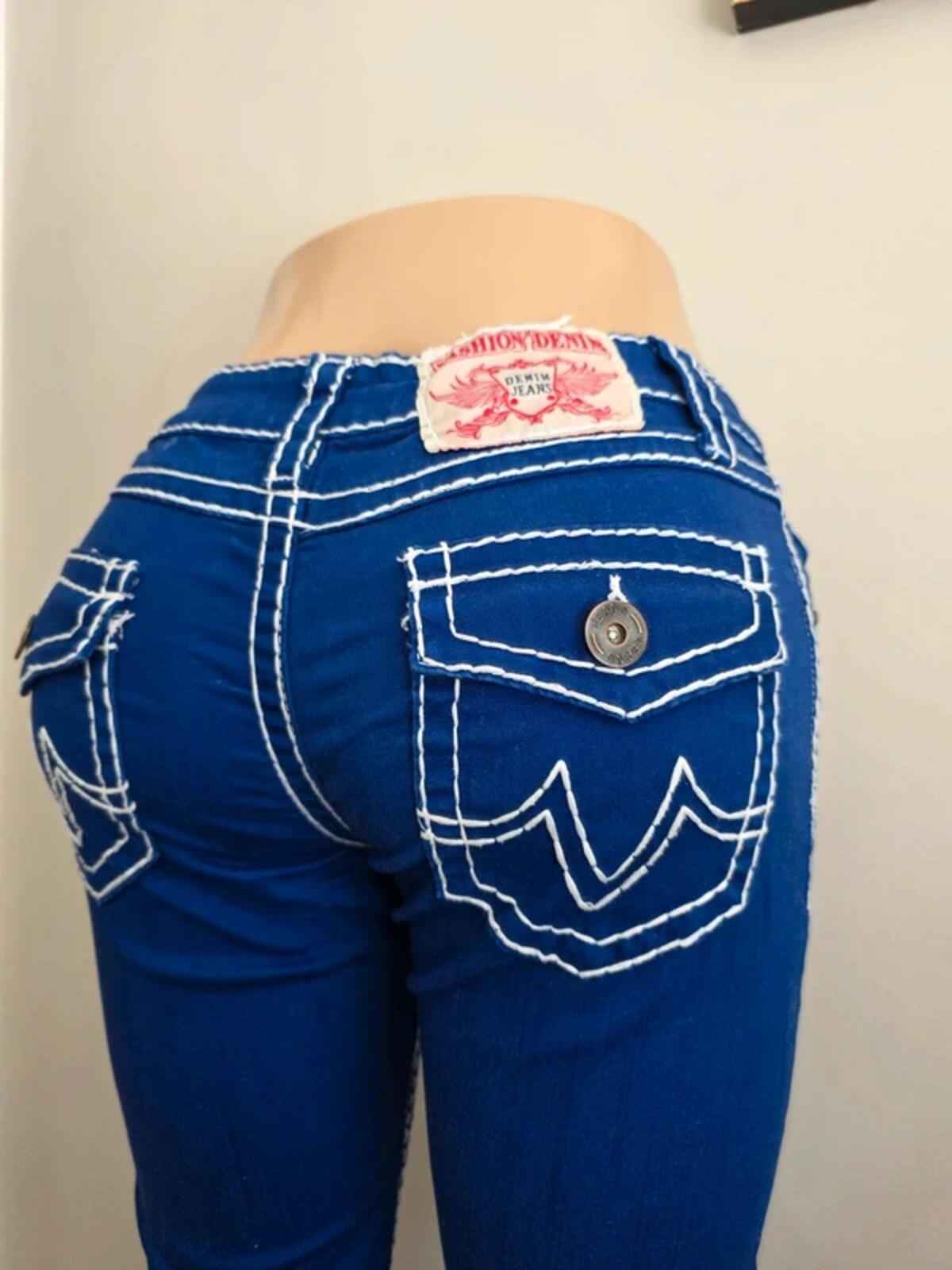 Fashion Denim Low Rise Slim Vintage Y2K Jeans UK Size 8