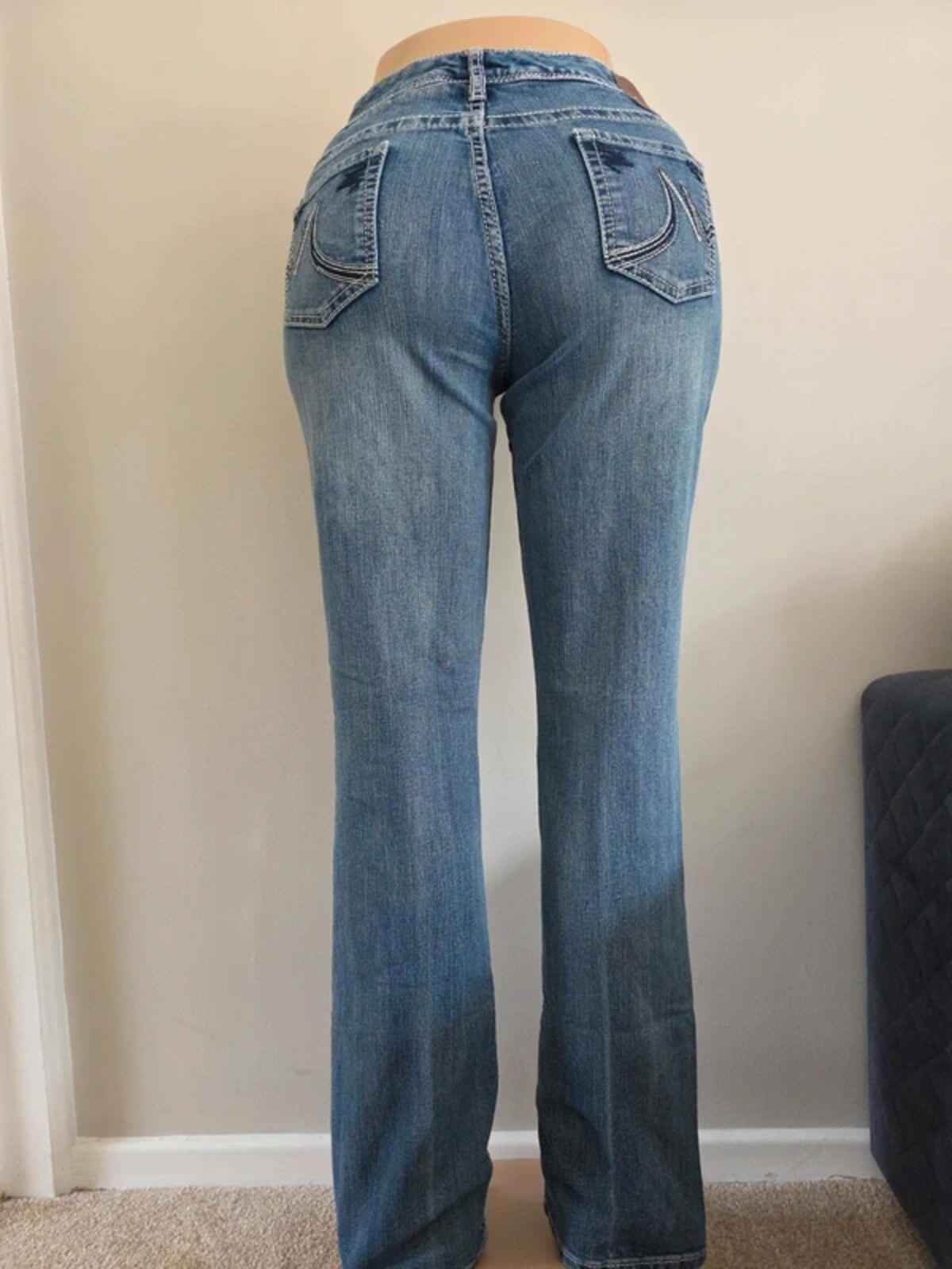 Maurices Mid Rise Baby Bootcut Vintage Y2K Jeans UK Size 14 Tall