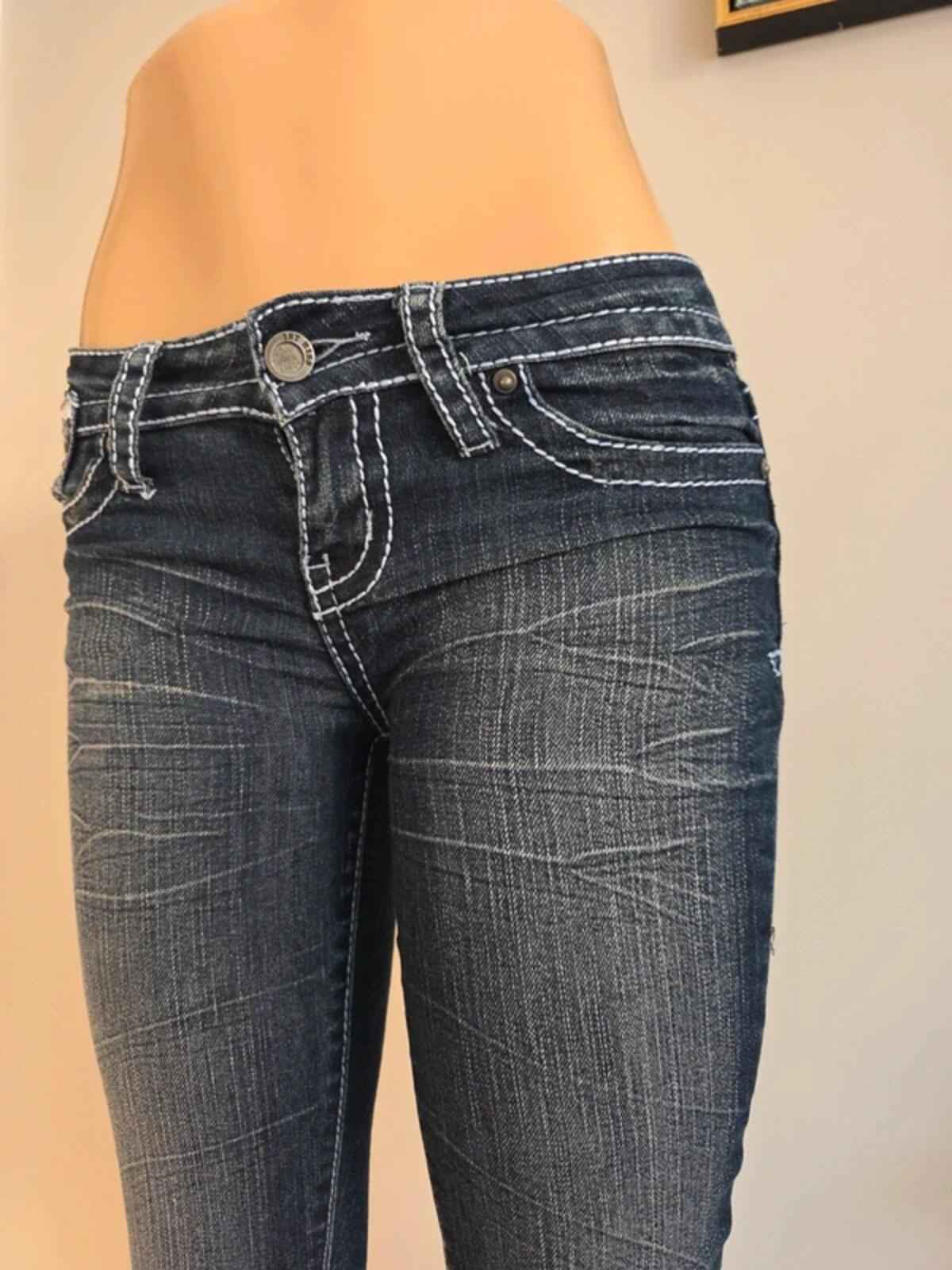 First Kiss Low Rise Skinny Vintage Y2K Jeans UK Size 4/6