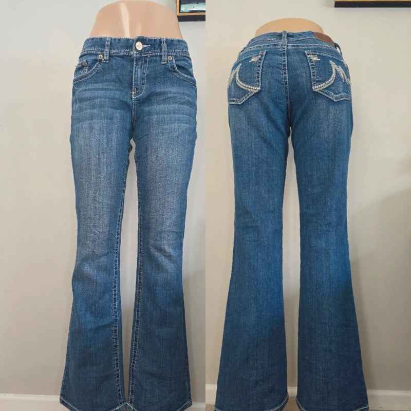 Maurices Mid Rise Loose Bootcut Vintage Y2K Jeans UK Size 8/10