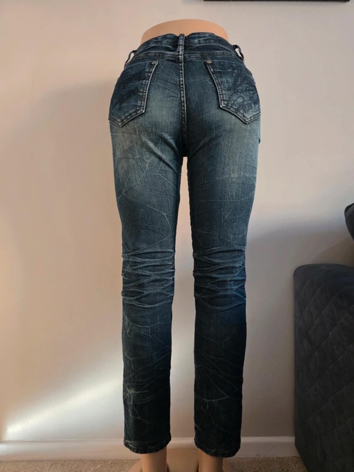 Kahing Vintage Y2K Mid Rise Slim Jeans UK Size 8 Petite