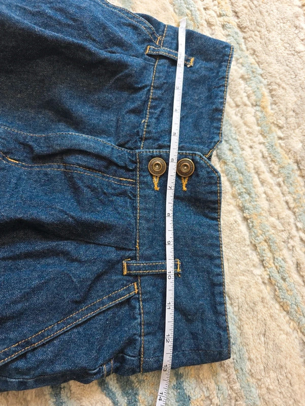 Japanese Elastic Waist Denim Midi Skirt UK Size 6