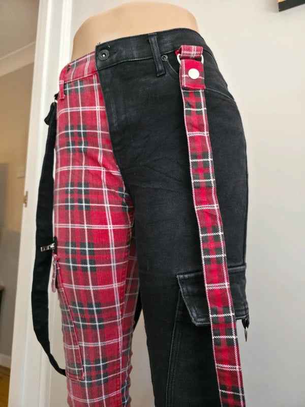 HT Denim Stinger Mid Rise Skinny Cargo Jeans UK Size 10/12
