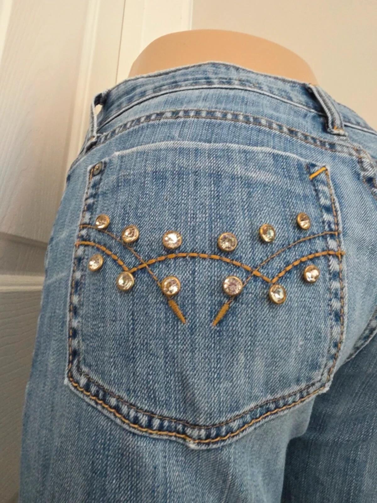 Gap Ultra Low Rise Blingy Bootcut Vintage Y2K Jeans UK Size 8 Tall