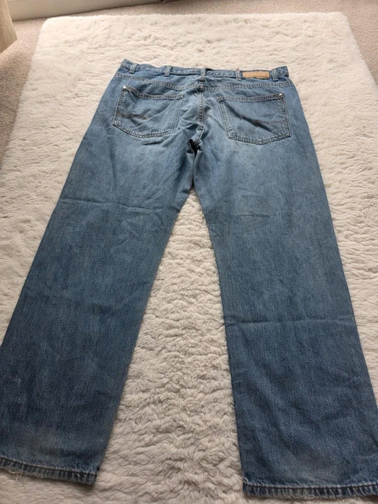 Vintage Y2K Calvin Klein Low Rise Relaxed Straight Jeans Baggy Denim UK 20 Petite