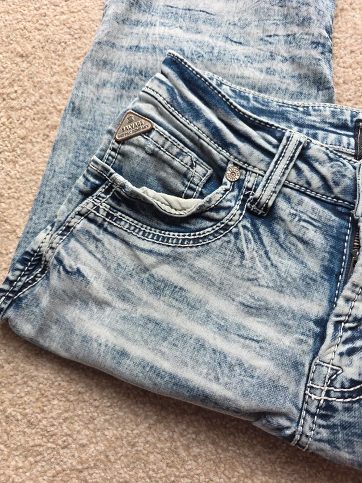 Y2K Salvage Mayhem Boot Mid Rise Bootcut Jeans UK Size 10 .