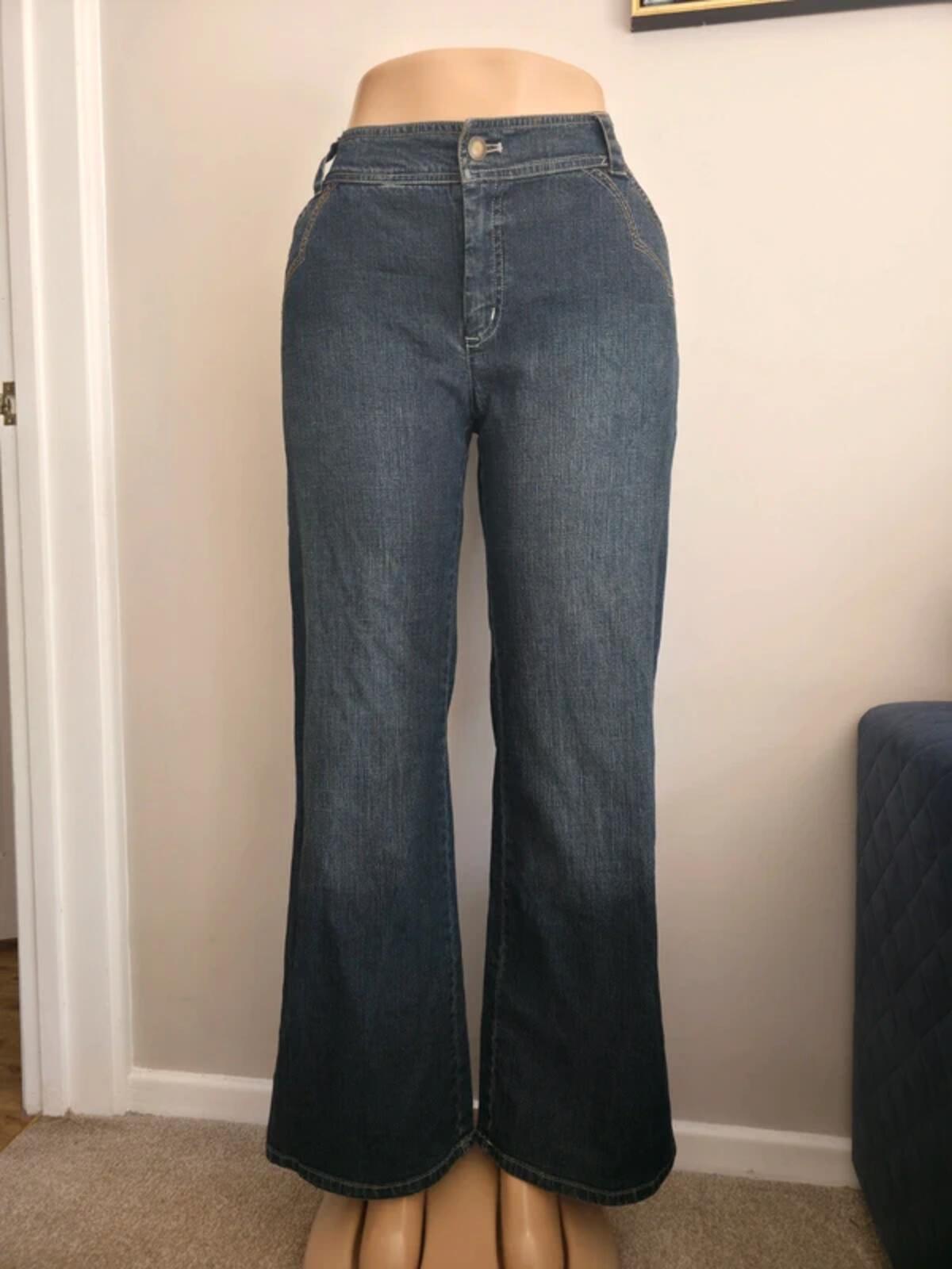 Bandolino Mid Rise Wide Leg Vintage Y2K Baggy Jeans UK Size 14