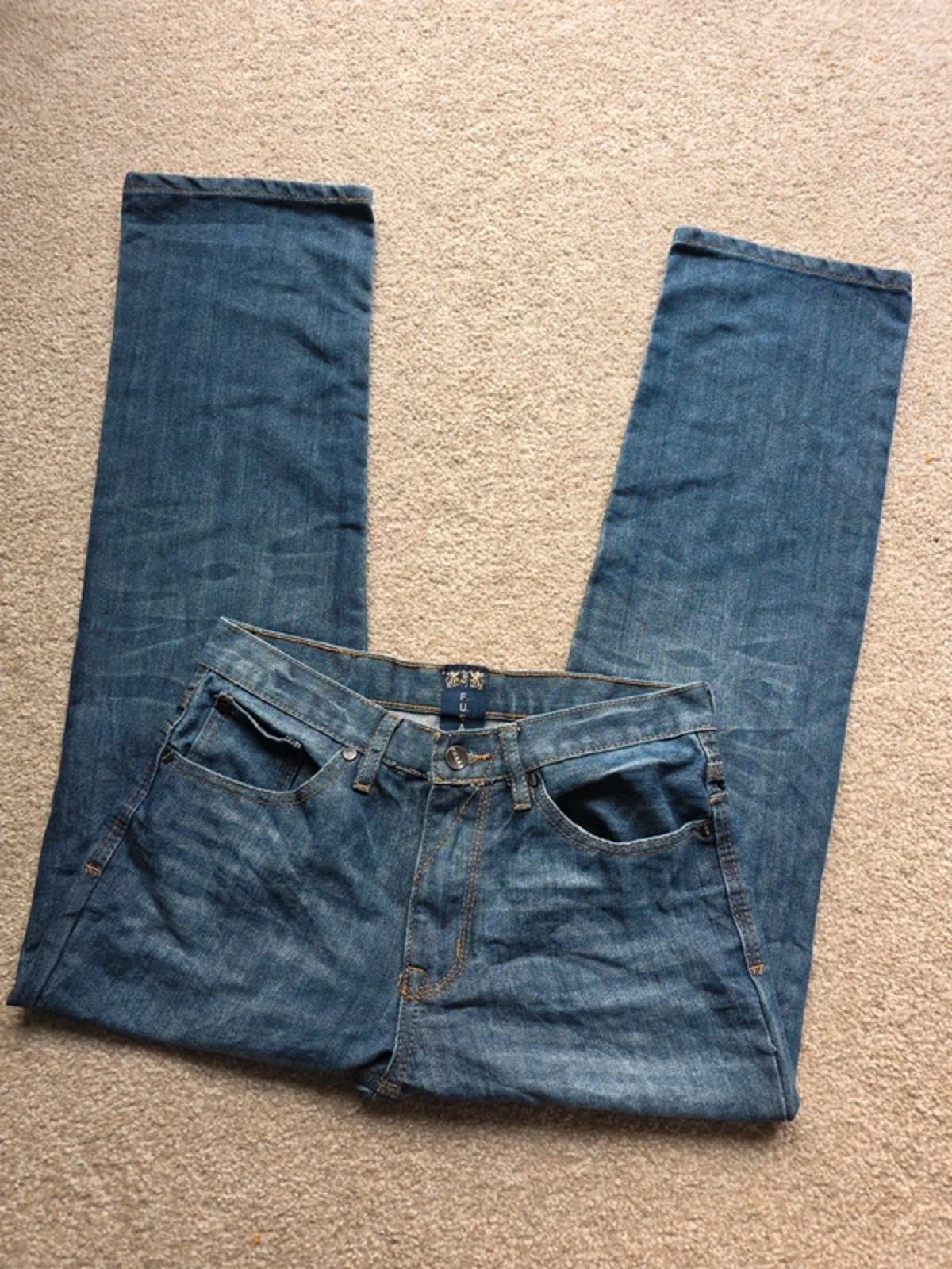 Vintage Y2K Fusai Mid Rise Slim Straight Jeans UK Size 10 Petite