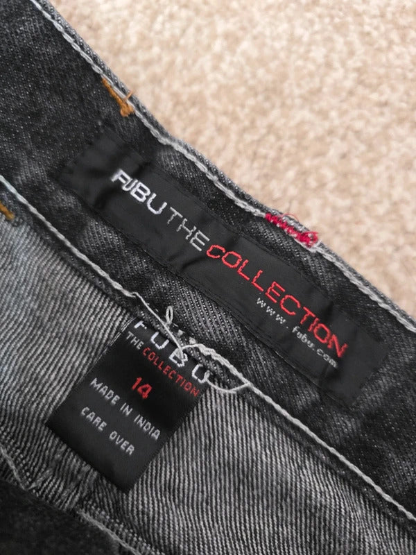 FUBU High Rise Cargo Jeans UK Size 8 Petite