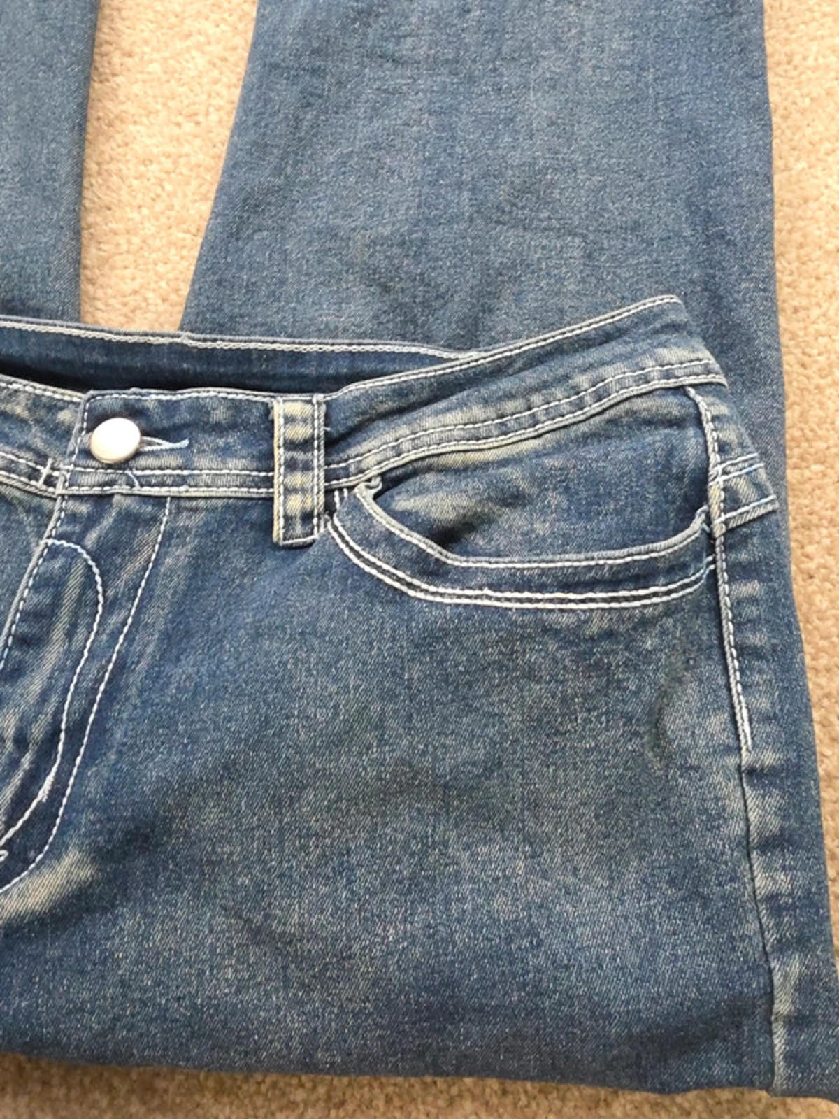 Vintage Y2K No-Label Mid Rise Straight Jeans UK Size 14 Petite