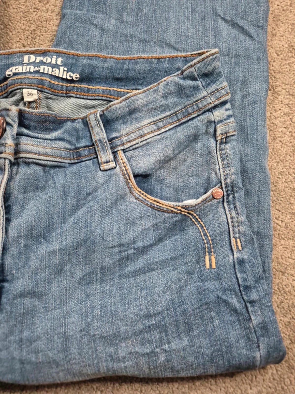 Grain de Malice Droit Jeans – Mid Rise Straight Leg (UK 8) '