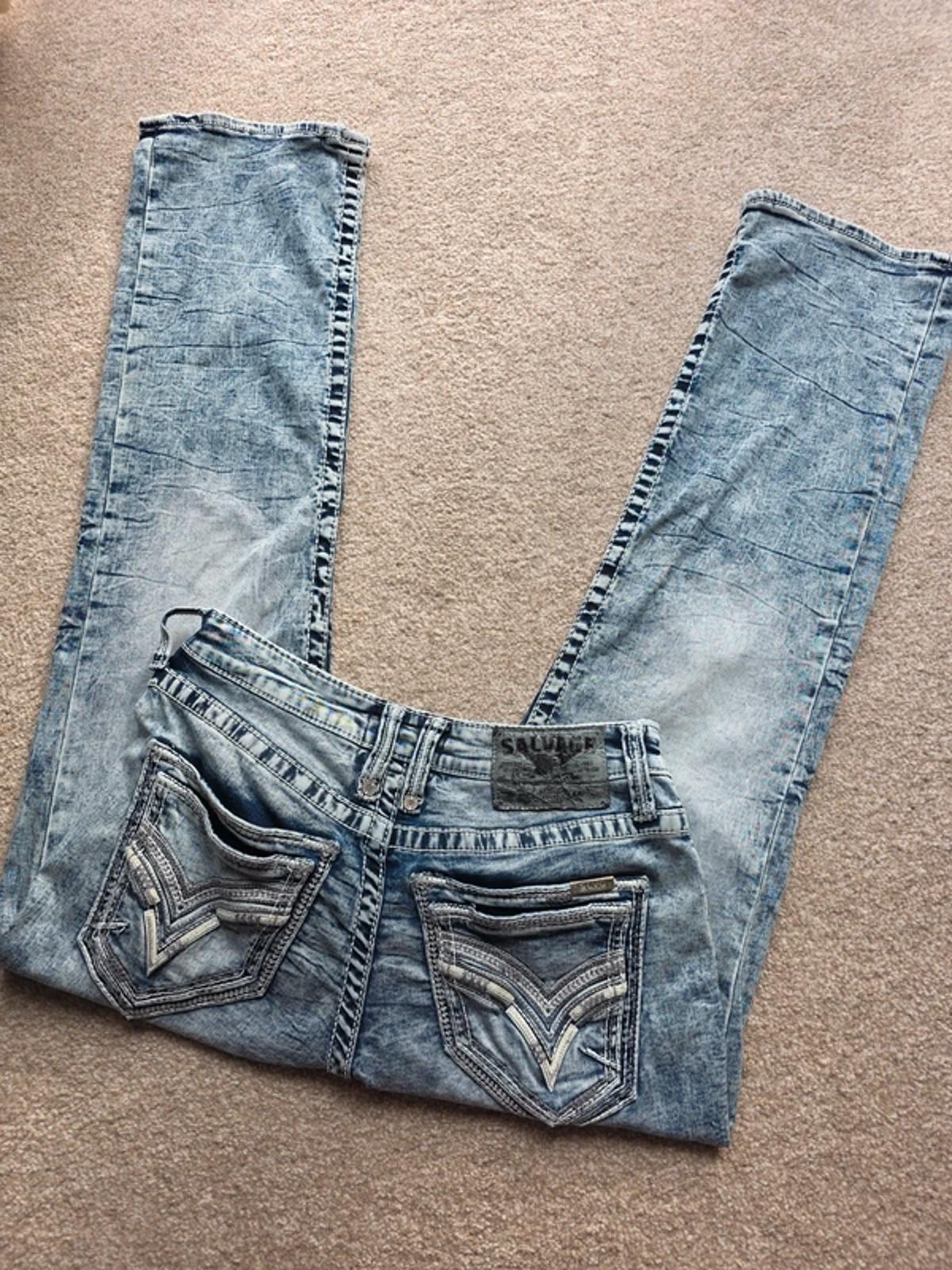 Y2K Salvage Mayhem Boot Mid Rise Bootcut Jeans UK Size 10 .