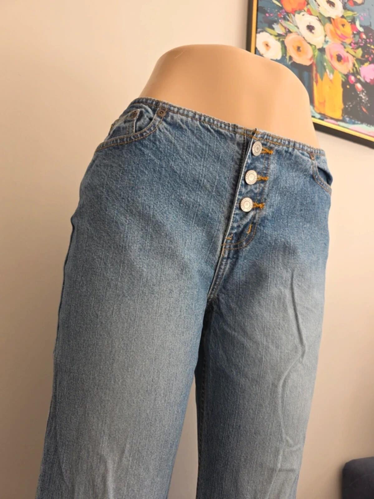 Express Mid Rise Hipster Flared Vintage Y2K Jeans UK Size 10/12 Tall