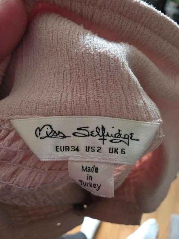 Vintage Y2K Miss Selfridge Pink Textured Button Up Top UK Size 6