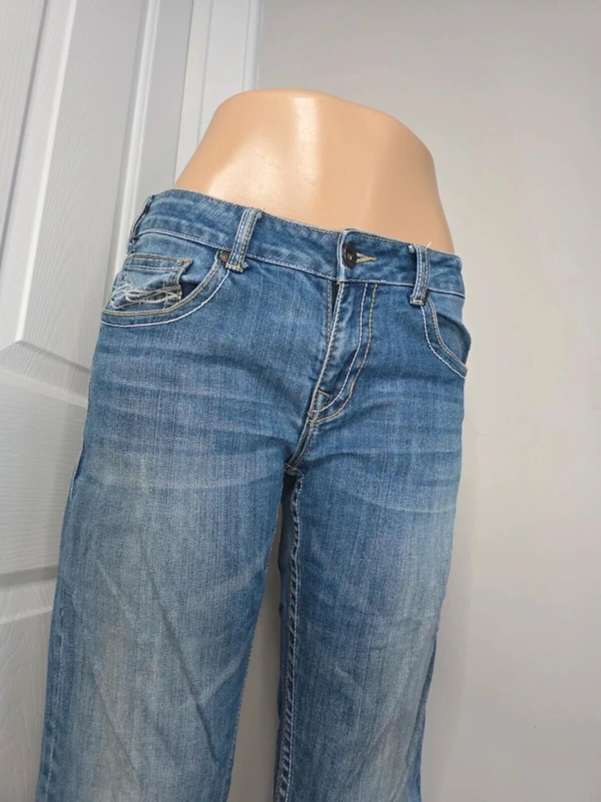 Cowgirl Tuff Mid Rise Relaxed Bootcut Jeans UK Size 10 Tall