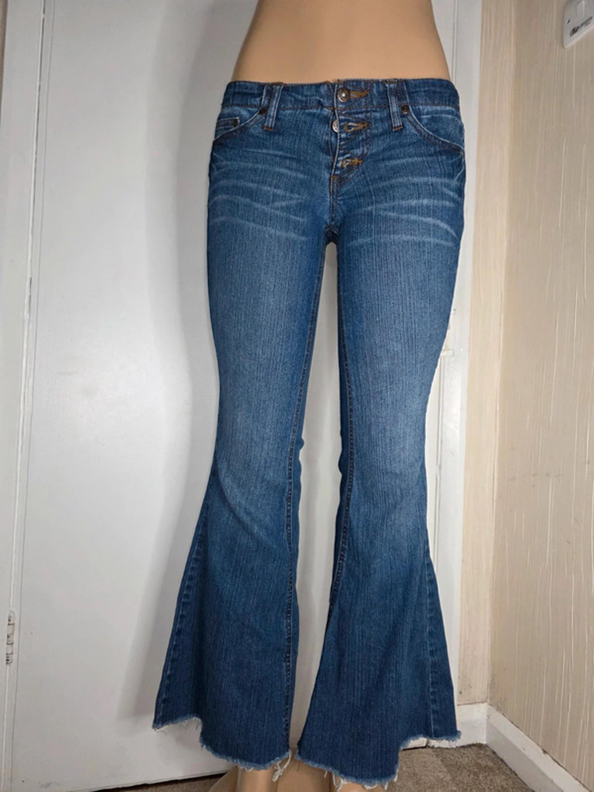 Vintage Y2K L.E.I. Ultra Low Rise Flare Jeans UK Size 8