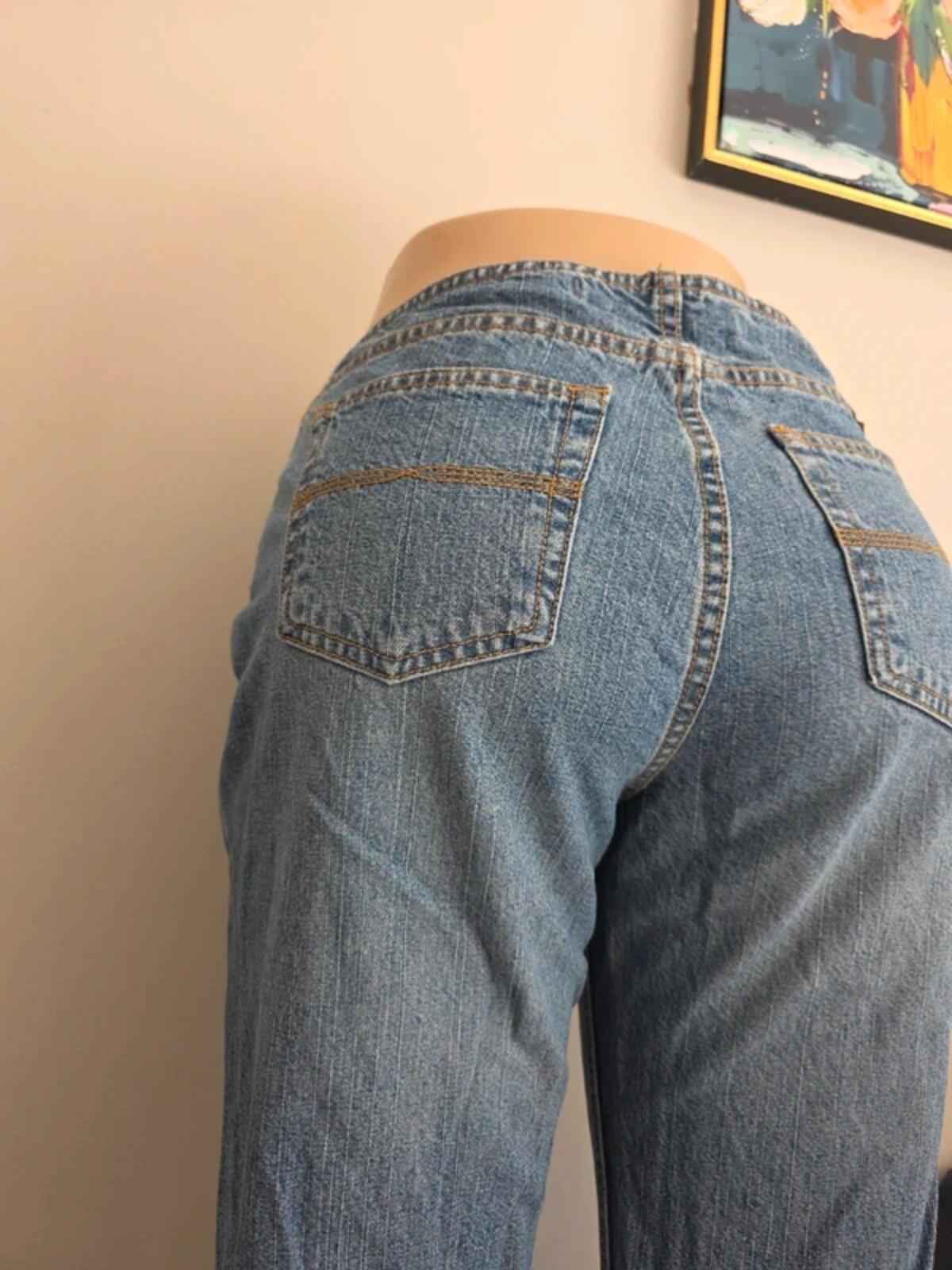 Express Mid Rise Hipster Flared Vintage Y2K Jeans UK Size 10/12 Tall