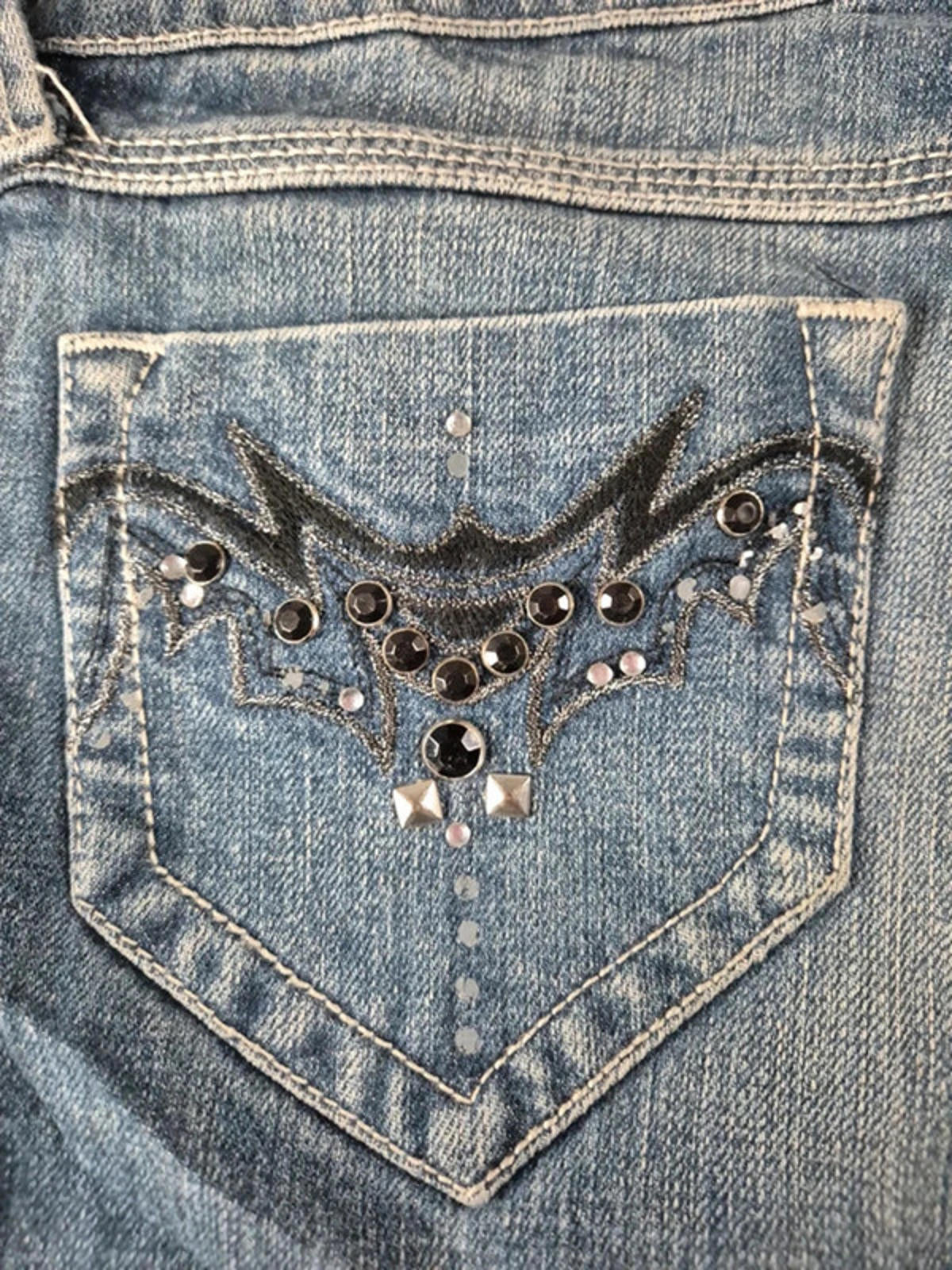 Vintage Y2K Rhinestone Low Rise straight Jeans – UK 10/12