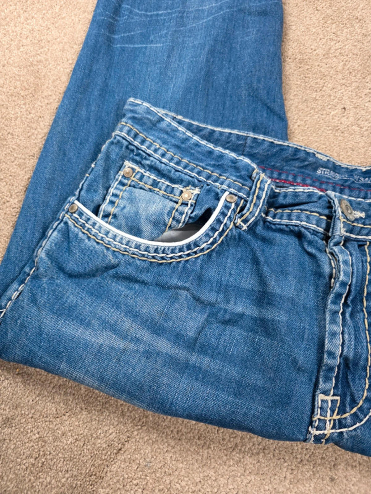 Vintage Y2K Denim 1982 Mid Rise Straight Jeans UK Size 14 Petite