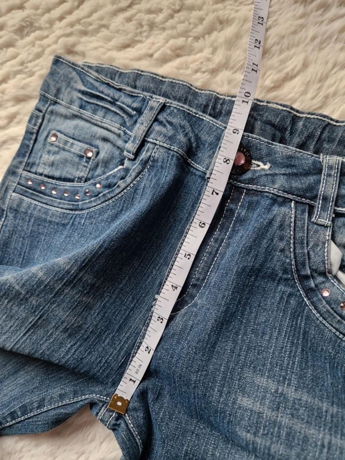 Y2K "Kikstar" Mid Rise Bootcut Petite Pink Detail Festival Grunge Denim UK 10