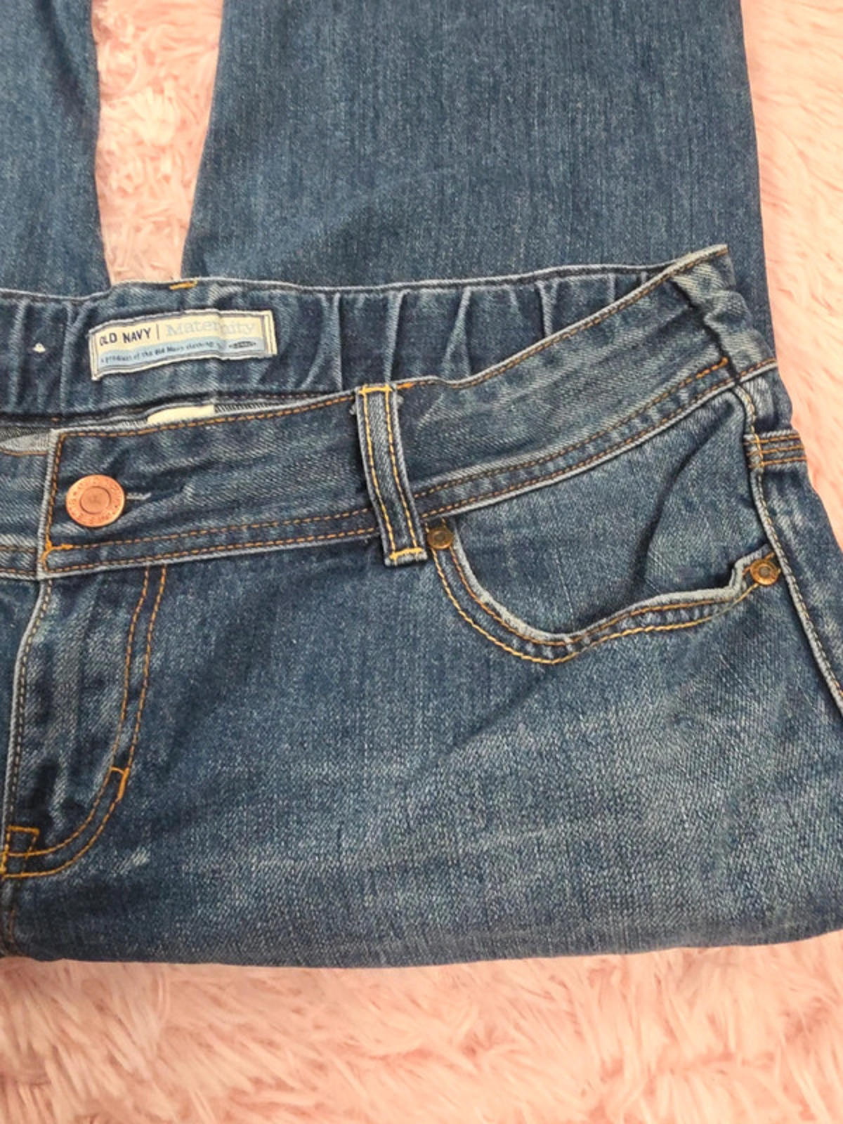 Vintage Y2K Old Navy Maternity Mid Rise Cropped Jeans UK Size 12–14