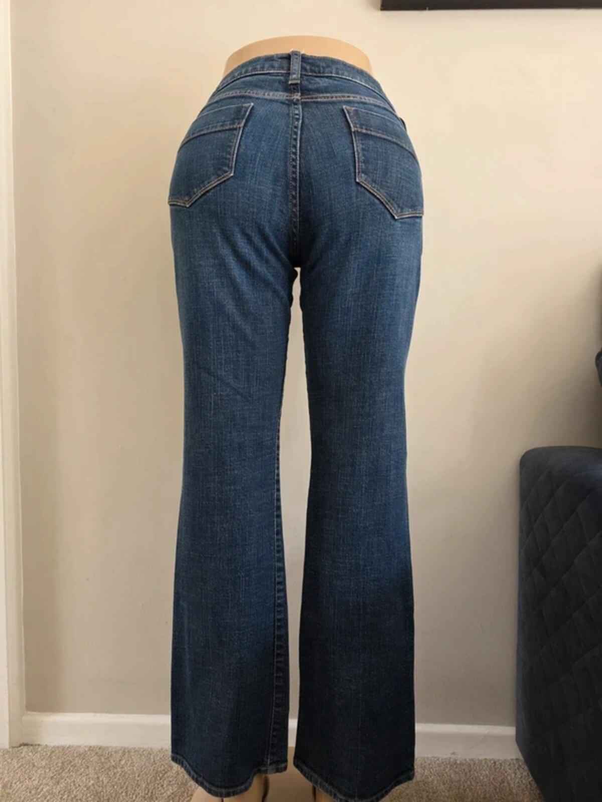 Vintage Y2K Old Navy Mid Rise Wide Leg Bootcut Jeans UK Size 12