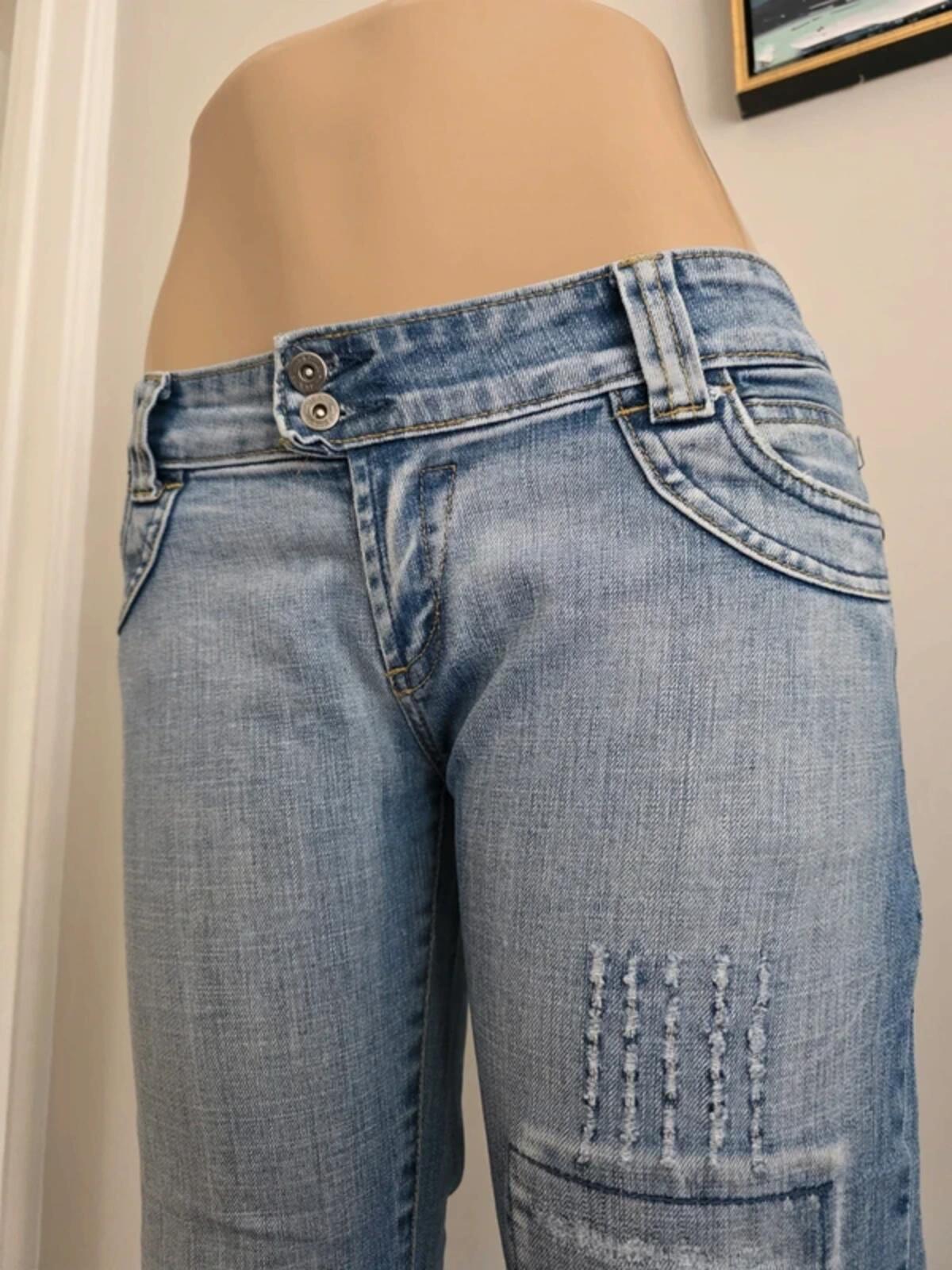 Vintage Y2K 2 Elles Low Rise Flared Jeans UK Size 12 Tall
