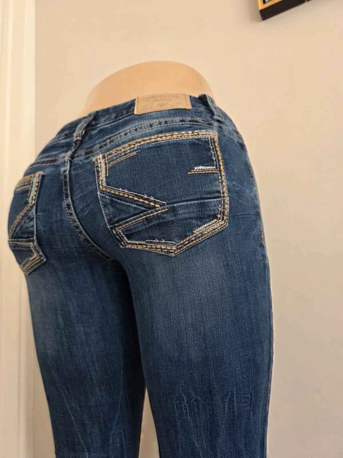 Vintage Y2K Amethyst Super Low Rise Flared Jeans UK Size 6