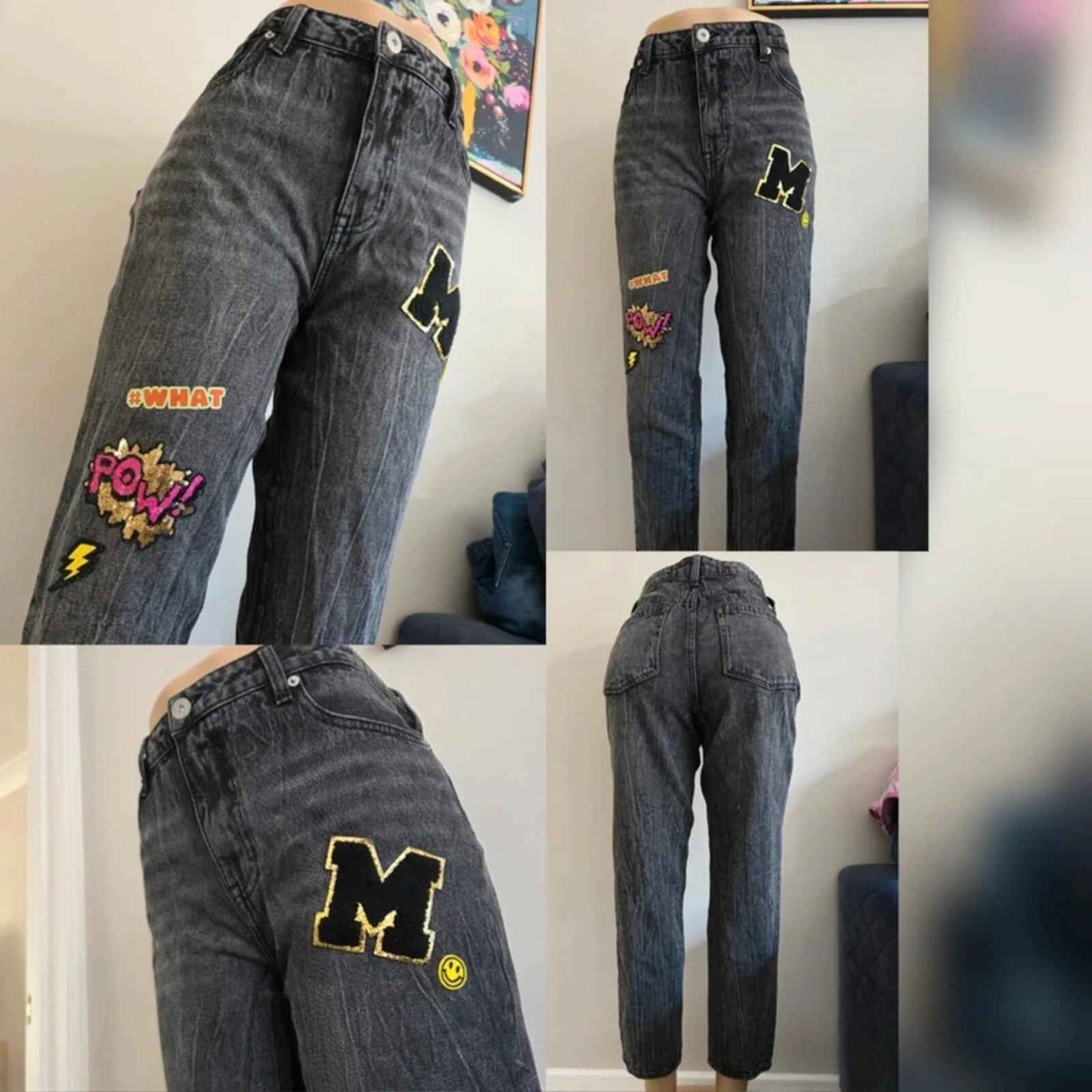 Vintage Y2K No Boundaries High Rise Skinny Patch Jeans UK Size 14