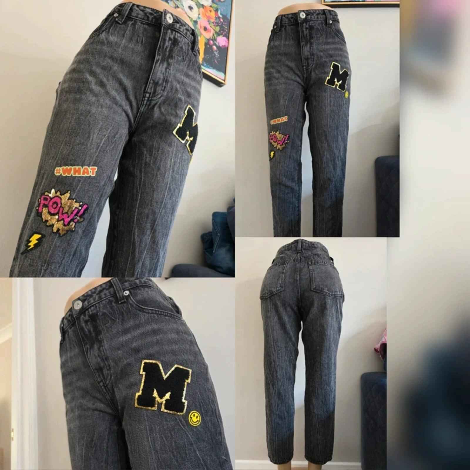 Vintage Y2K No Boundaries High Rise Skinny Patch Jeans UK Size 14