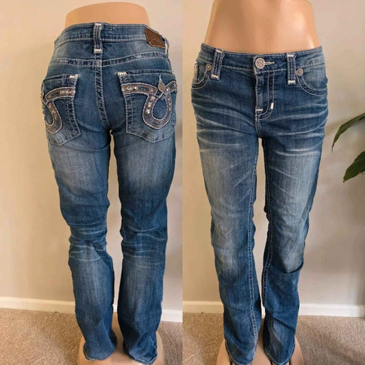 Vintage Y2K Big Star Mid Rise Bootcut Jeans UK Size 16 Tall