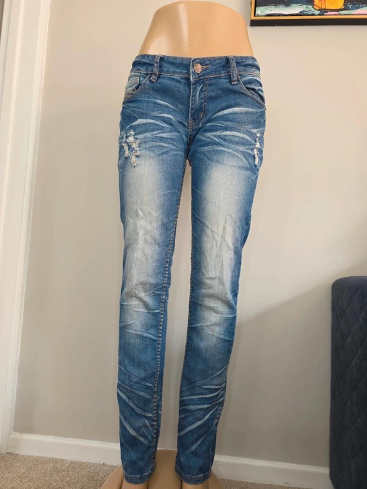 Two Days Later Ultra Low Rise Straight Vintage Y2K Jeans UK Size 8 Tall