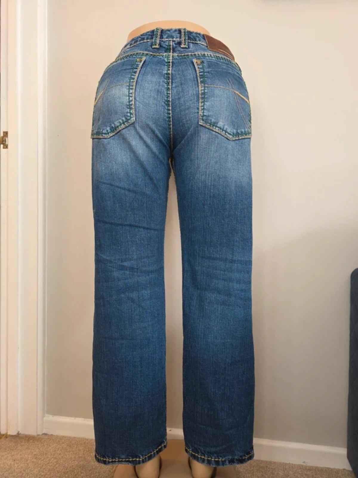 Camp David Mid Rise Wide Leg Relaxed Jeans UK Size 14 Petite