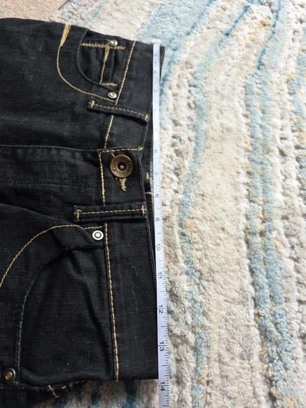 New Caro Vintage Y2K Mid Rise Straight Leg Black Jeans UK Size 8