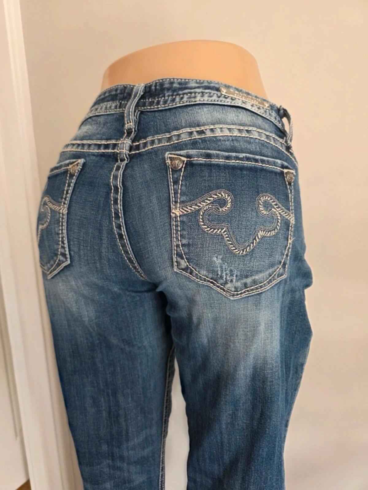 Vintage Y2K Rerock Low Rise Skinny Jeans UK Size 14