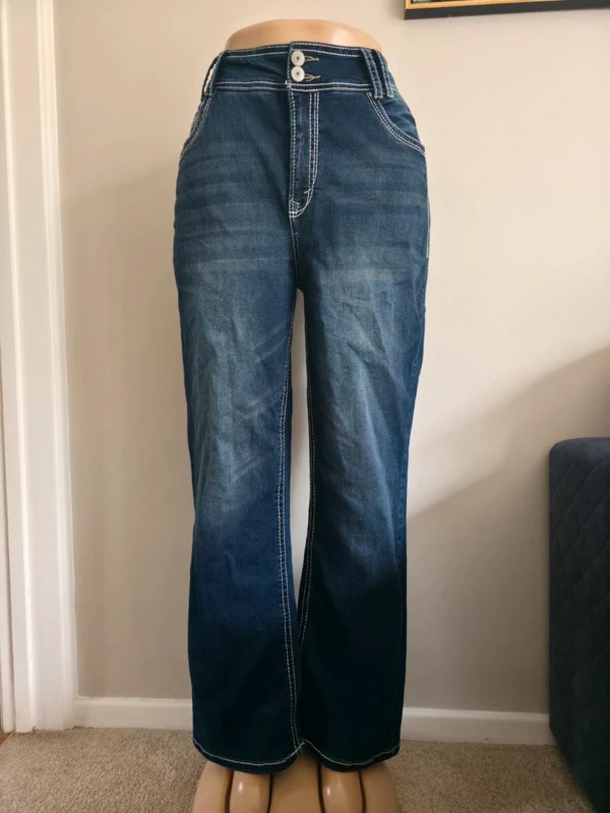 Wallflower Vintage Y2K High Rise Relaxed Bootcut Jeans UK Size 18 Petite